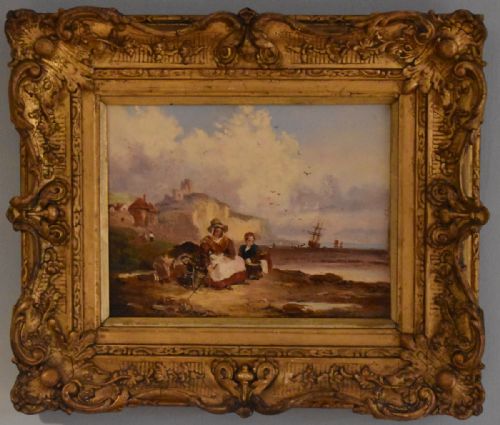 VICTORIAN COASTAL SCENE OIL PAINTING - ADDITIONAL PHOTO 1