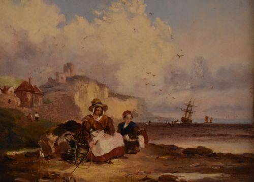 VICTORIAN COASTAL SCENE OIL PAINTING - ADDITIONAL PHOTO 2