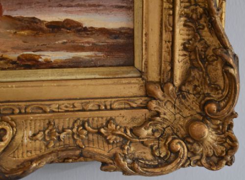VICTORIAN COASTAL SCENE OIL PAINTING - ADDITIONAL PHOTO 6