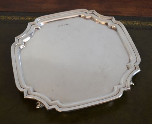 GOOD LARGE SOLID SILVER SALVER - ADDITIONAL PHOTO 1
