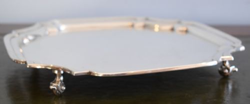 GOOD LARGE SOLID SILVER SALVER - ADDITIONAL PHOTO 2