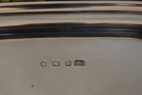 GOOD LARGE SOLID SILVER SALVER - ADDITIONAL PHOTO 4