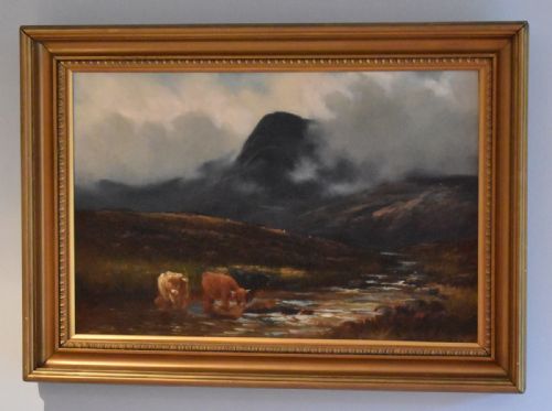 'glen sannox isle of arran' oil painting by henry hadfield cubley - CATEGORY: ANTIQUE ART - DATED 1920