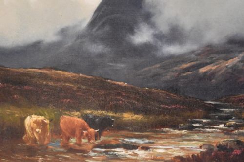 'GLEN SANNOX ISLE OF ARRAN' OIL PAINTING BY HENRY HADFIELD CUBLEY - ADDITIONAL PHOTO 6