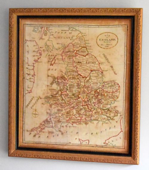 fine late georgian needlework map sampler - CATEGORY: ANTIQUE MISCELLANEOUS - DATED REGENCY