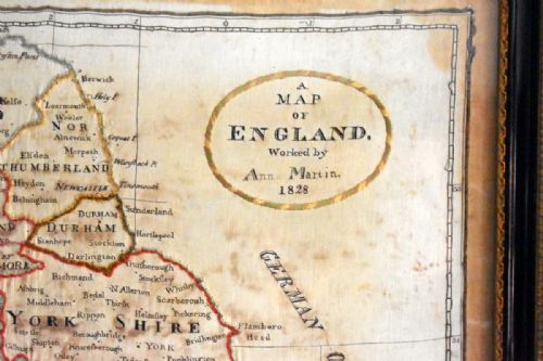 FINE LATE GEORGIAN NEEDLEWORK MAP SAMPLER - ADDITIONAL PHOTO 5