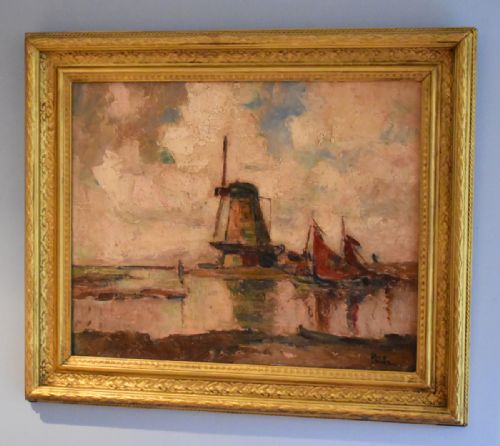 POST IMPRESSIONIST DUTCH LANDSCAPE OIL PAINTING - ADDITIONAL PHOTO 1