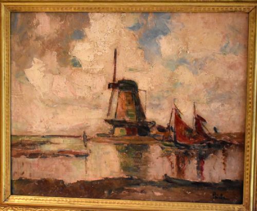 POST IMPRESSIONIST DUTCH LANDSCAPE OIL PAINTING - ADDITIONAL PHOTO 2