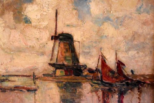 POST IMPRESSIONIST DUTCH LANDSCAPE OIL PAINTING - ADDITIONAL PHOTO 6