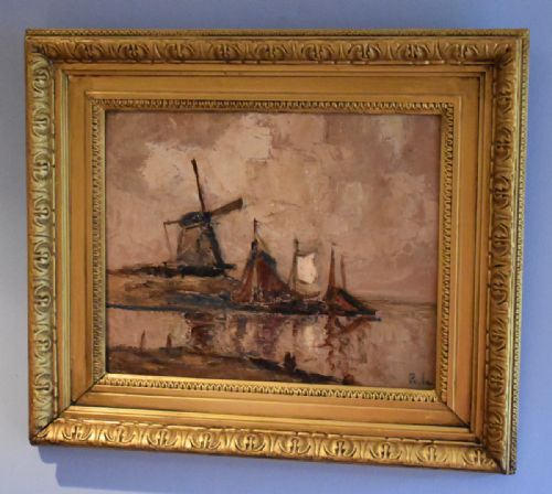 dutch post impressionist oil painting - CATEGORY: ANTIQUE ART - DATED 1920