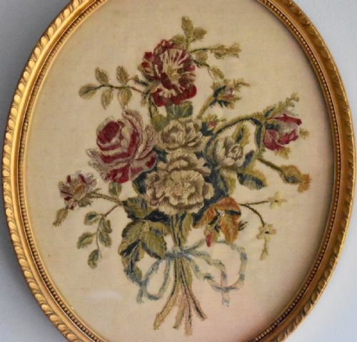 LATE REGENCY FLORAL NEEDLEWORK - ADDITIONAL PHOTO 1