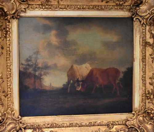 OIL PAINTING OF BULLS AFTER PAULUS POTTER - ADDITIONAL PHOTO 2