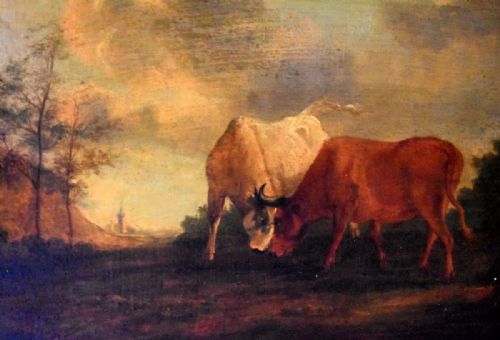 OIL PAINTING OF BULLS AFTER PAULUS POTTER - ADDITIONAL PHOTO 3