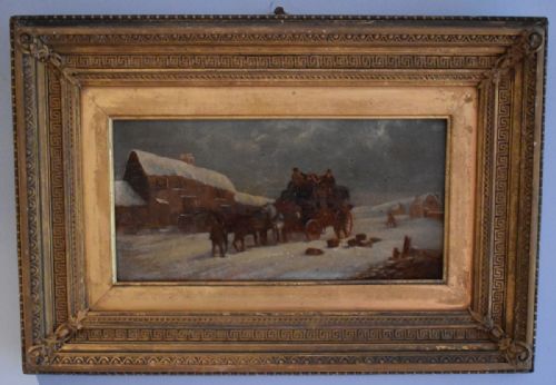 SET OF THREE VICTORIAN PAINTED PRINTS OF COACHING SCENES - ADDITIONAL PHOTO 6