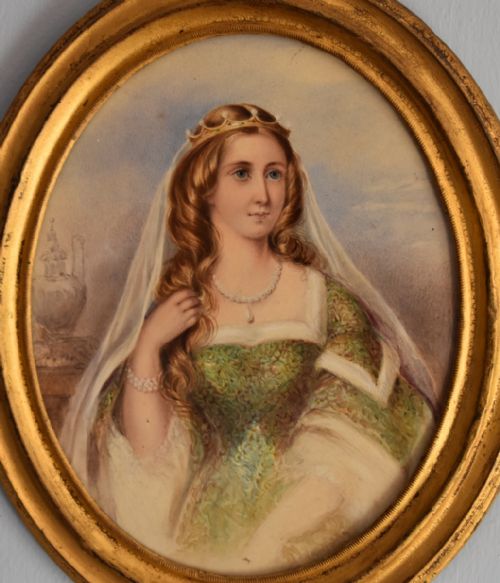 FINE VICTORIAN WATERCOLOUR PORTRAIT OF A LADY - ADDITIONAL PHOTO 2