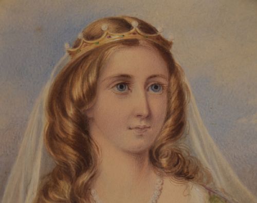 FINE VICTORIAN WATERCOLOUR PORTRAIT OF A LADY - ADDITIONAL PHOTO 3