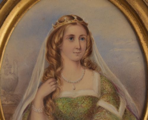 FINE VICTORIAN WATERCOLOUR PORTRAIT OF A LADY - ADDITIONAL PHOTO 4