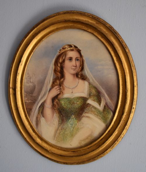 FINE VICTORIAN WATERCOLOUR PORTRAIT OF A LADY - ADDITIONAL PHOTO 5