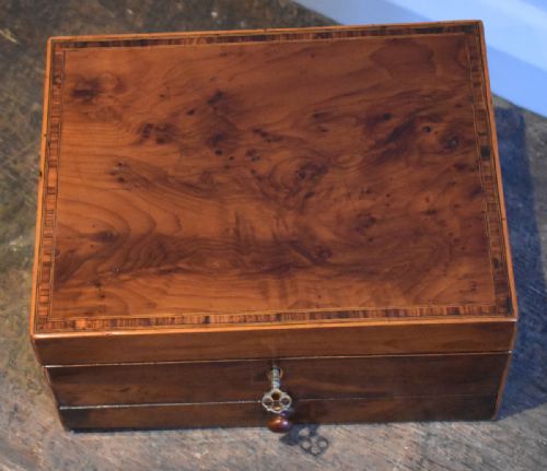 REGENCY YEW SEWING OR WORK BOX - ADDITIONAL PHOTO 1