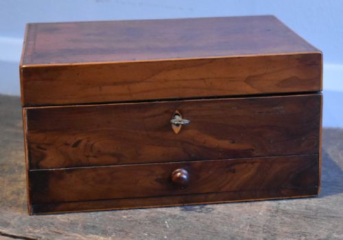 REGENCY YEW SEWING OR WORK BOX - ADDITIONAL PHOTO 2