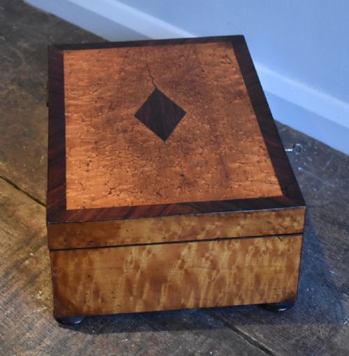 REGENCY BIRD'S EYE MAPLE SEWING OR WORK BOX - ADDITIONAL PHOTO 5