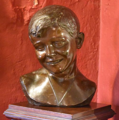 ITALIAN BRONZE BUST TITLED 'JOY' - ADDITIONAL PHOTO 1