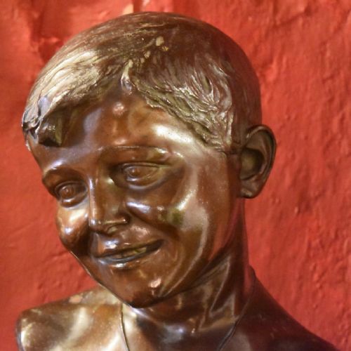 ITALIAN BRONZE BUST TITLED 'JOY' - ADDITIONAL PHOTO 2