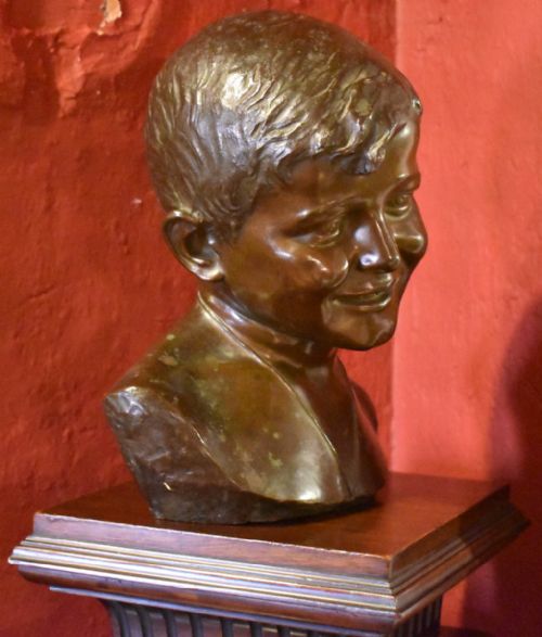 ITALIAN BRONZE BUST TITLED 'JOY' - ADDITIONAL PHOTO 3