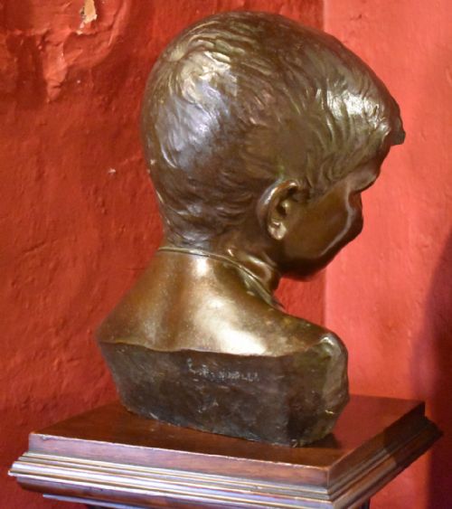 ITALIAN BRONZE BUST TITLED 'JOY' - ADDITIONAL PHOTO 4