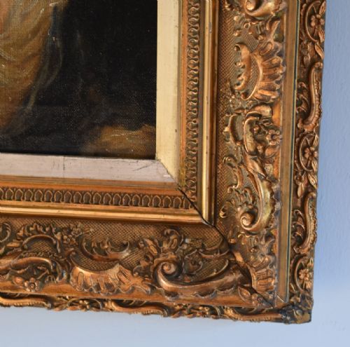 VICTORIAN OIL PORTRAIT OF A LADY IN GEORGIAN DRESS - ADDITIONAL PHOTO 4
