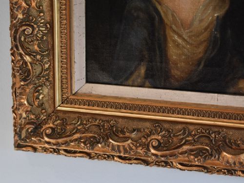 VICTORIAN OIL PORTRAIT OF A LADY IN GEORGIAN DRESS - ADDITIONAL PHOTO 5