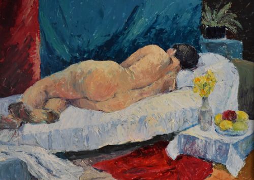 MODERNIST NUDE STUDY OIL PAINTING - ADDITIONAL PHOTO 1