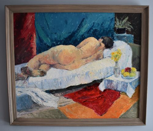 MODERNIST NUDE STUDY OIL PAINTING - ADDITIONAL PHOTO 2