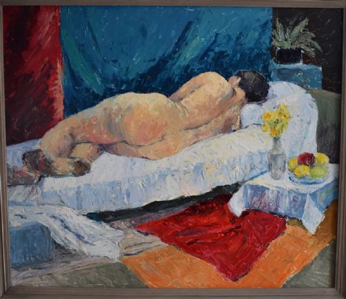 MODERNIST NUDE STUDY OIL PAINTING - ADDITIONAL PHOTO 3