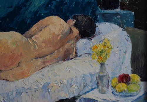 MODERNIST NUDE STUDY OIL PAINTING - ADDITIONAL PHOTO 5