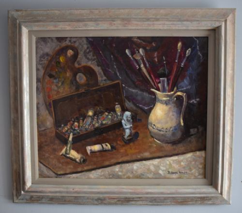 'IN MY STUDIO' STILL LIFE OIL PAINTING - ADDITIONAL PHOTO 1