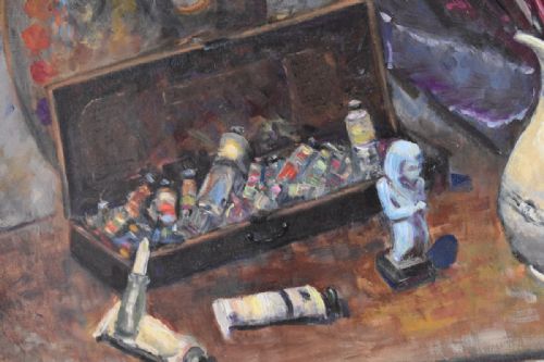 'IN MY STUDIO' STILL LIFE OIL PAINTING - ADDITIONAL PHOTO 3