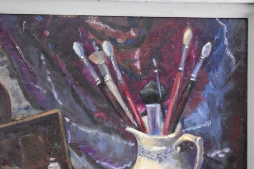 'IN MY STUDIO' STILL LIFE OIL PAINTING - ADDITIONAL PHOTO 6