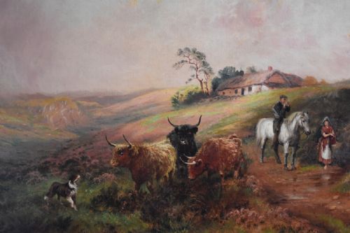 WILSON HEPPLE HIGHLAND LANDSCAPE OIL PAINTING - ADDITIONAL PHOTO 4