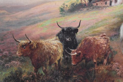 WILSON HEPPLE HIGHLAND LANDSCAPE OIL PAINTING - ADDITIONAL PHOTO 5