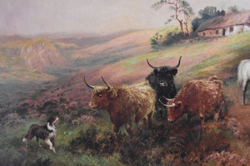 WILSON HEPPLE HIGHLAND LANDSCAPE OIL PAINTING - ADDITIONAL PHOTO 6