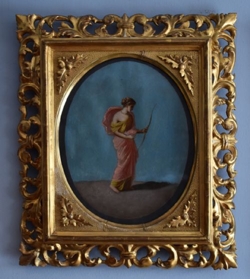 PAIR OF ITALIAN OIL PAINTINGS OF GODDESSES - ADDITIONAL PHOTO 2