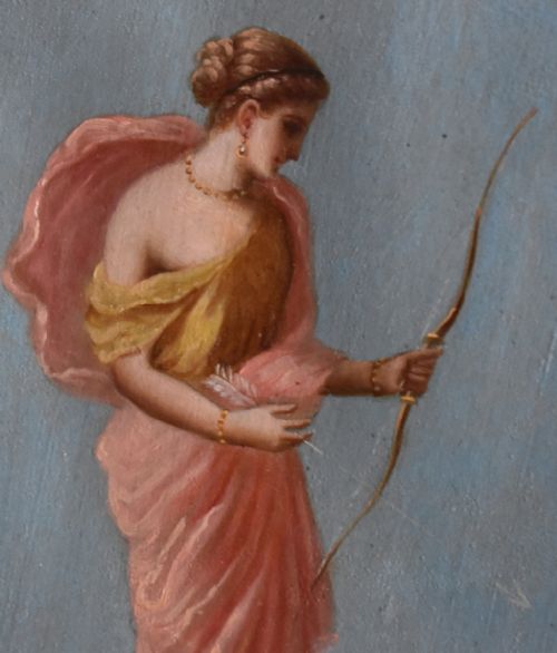 PAIR OF ITALIAN OIL PAINTINGS OF GODDESSES - ADDITIONAL PHOTO 11