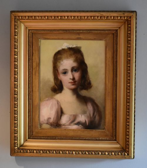 SUPERB OIL PORTRAIT PAINTING OF YOUNG LADY - ADDITIONAL PHOTO 3