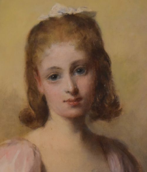 SUPERB OIL PORTRAIT PAINTING OF YOUNG LADY - ADDITIONAL PHOTO 7