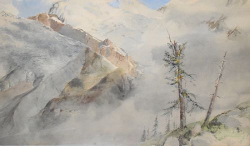 EDWARDIAN ALPINE TRAVEL WATERCOLOUR - ADDITIONAL PHOTO 4