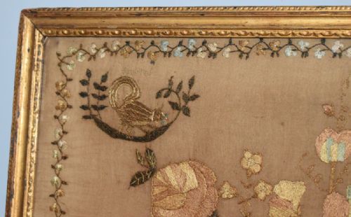 GEORGIAN NEEDLEWORK SAMPLER WITH ANIMALS - ADDITIONAL PHOTO 3
