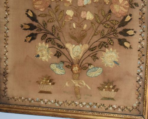 GEORGIAN NEEDLEWORK SAMPLER WITH ANIMALS - ADDITIONAL PHOTO 5