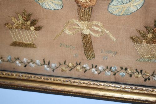 GEORGIAN NEEDLEWORK SAMPLER WITH ANIMALS - ADDITIONAL PHOTO 6