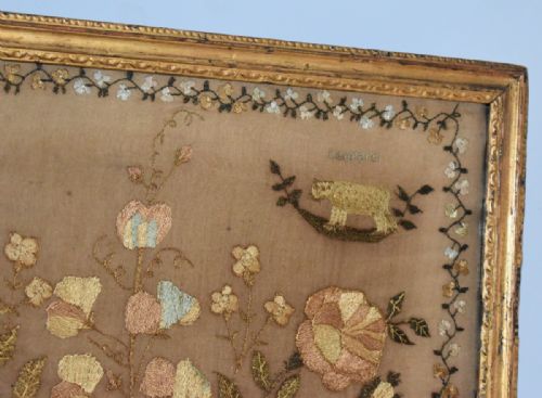 GEORGIAN NEEDLEWORK SAMPLER WITH ANIMALS - ADDITIONAL PHOTO 8